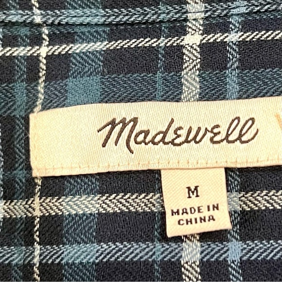 MADEWELL Swenson Popover Shirt in Morefield Plaid boxy cropped boho women’s M - Picture 7 of 12